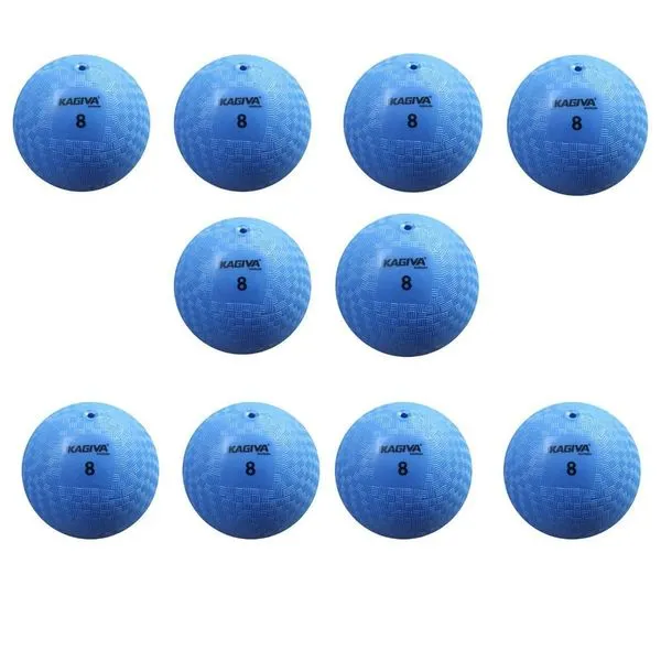 Kit 10 Bola de Iniciação N8 para Crianças Menores de 8 Anos em Borracha Azul Kagiva Kit 10 Bola de Iniciação N8 para Jogos de Queimada e Handebol Azul Kagiva