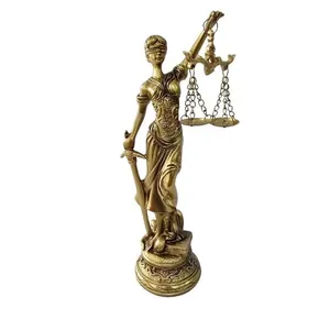 Estátua Decorativa Deusa Dama da Justiça em Resina 20cm Dourado para Escritório e Sala Mabruk Estátua Deusa Dama da Justiça em Resina 20cm Dourado para Decoração Mabruk