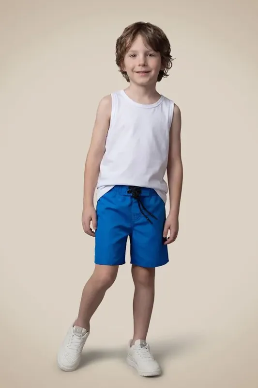 Boardshort Mini Liso Azul Royal - 08
