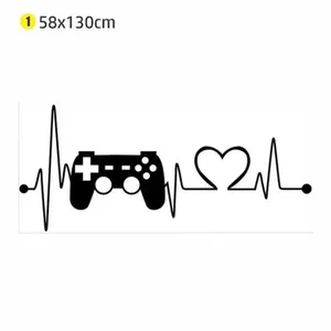 Adesivo de Parede Gamer Heartbeat para Quarto e Sala com Tema ECG Removível 58x130cm Adesivo de Parede Gamer Heartbeat para Quarto com Tema ECG Removível 58x130cm