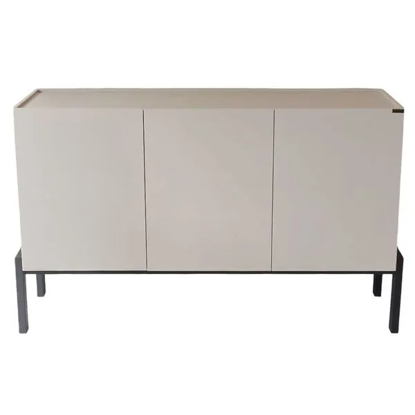 Aparador Buffet Quality Modulados Cinza Base Metalon Preto QM015 (MP)