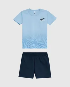 Pijama Infantil Menino Camiseta Estampa Brilha No Escuro Malwee Kids Azul - 3