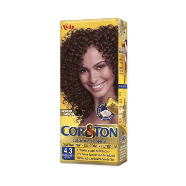 Niely Coloração Cor&Ton 4.3 Castanho Médio Dourado 50g
