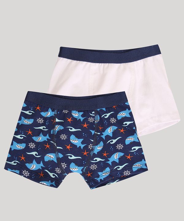 Kit de 2 Cuecas Boxer Infantis Tubarão Multicor 8