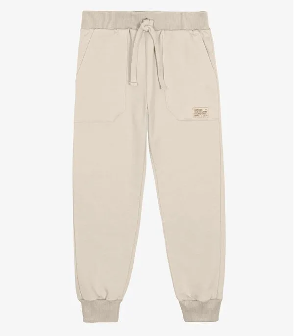 Calça Infantil Menino Moletom Felpa Trick Nick Bege 12