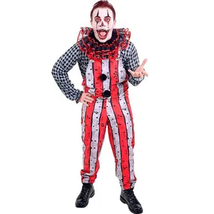 Fantasia Palhaço Halloween Masculina Adulta de Luxo P / Vermelho