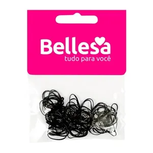 Elástico De Cabelo Bellesa 75 Unidades Silicone Preto ELASTICO CAB BELLESA 75UN SILICONE PRET