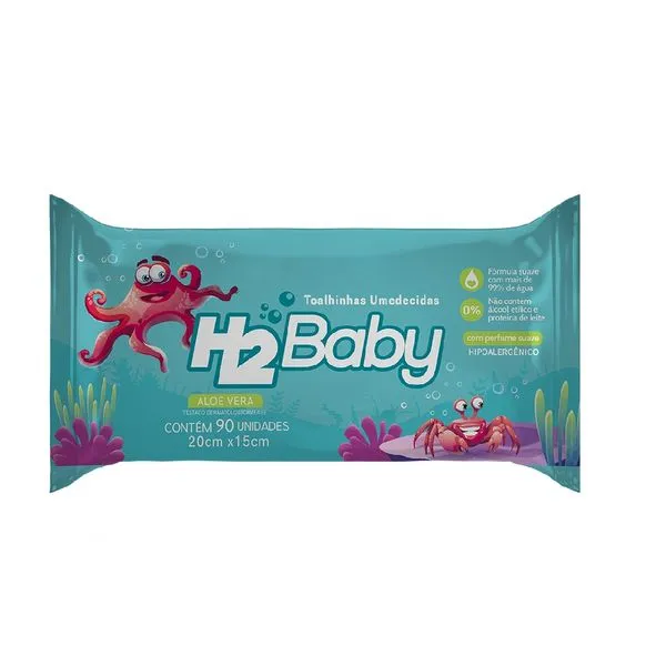 Toalha Umedecida H2 Baby com Perfume 90 Unidades