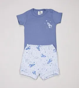 Conjunto Body/Shorts Foguete - 10990 De 3 a 18 meses Azul - G