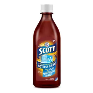 Scott Suplemento alimentar em emulsão de Vitaminas A e D Sabor Regular Frasco com 400ml
