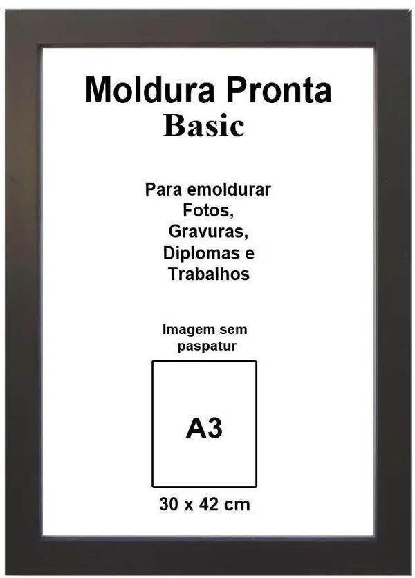 Moldura Pronta Gf Serrano Basic 30X42 Preta