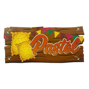 Placa Festa Junina Para Barraca - 48cm X 22cm Modelo Pastel
