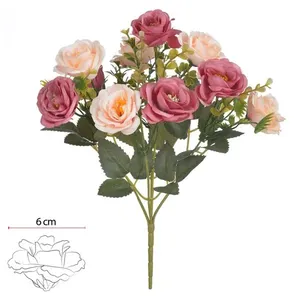 Buquê Rosa Artificial Florarte X10 Rs Outono 2T 28cm 5007 (MP)
