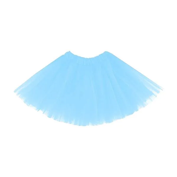Saia Tutu Infantil Tule 30cm Azul Claro com Camadas Extra Festas Saia Tutu Infantil Tule 30cm Azul Claro Extra Festas