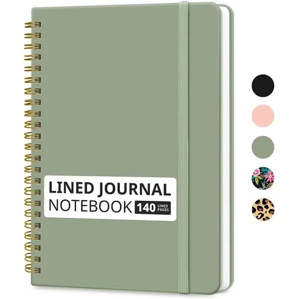 Caderno Taja Espiral 140 Páginas A5 Verde A-MBI
