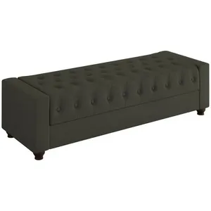 Recamier Calçadeira Bau 140 Cm Pes Mdf Parri Linho Sl 74 Peer Sl 74