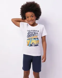 Conjunto Infantil Curto Estampa Tropical Branco 6