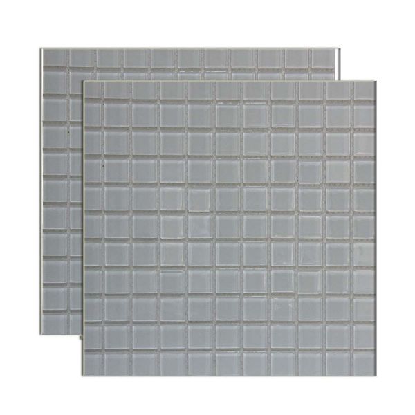 Pastilha de vidro 2,45x2,45cm placa 30x30cm branco Crystalcor
