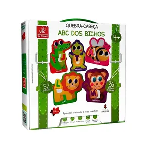 Quebra Cabeça ABC Dos Bichos 52 Peças BDC
