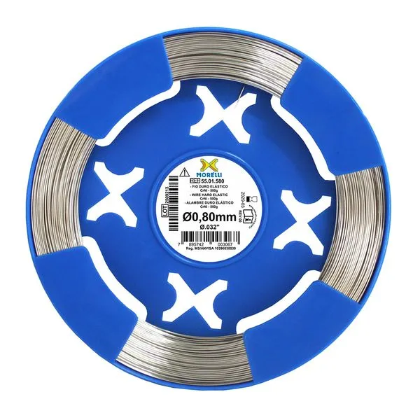 Fio Ortodôntico Duro Elástico CrNi Redondo 500g Morelli 0.8mm