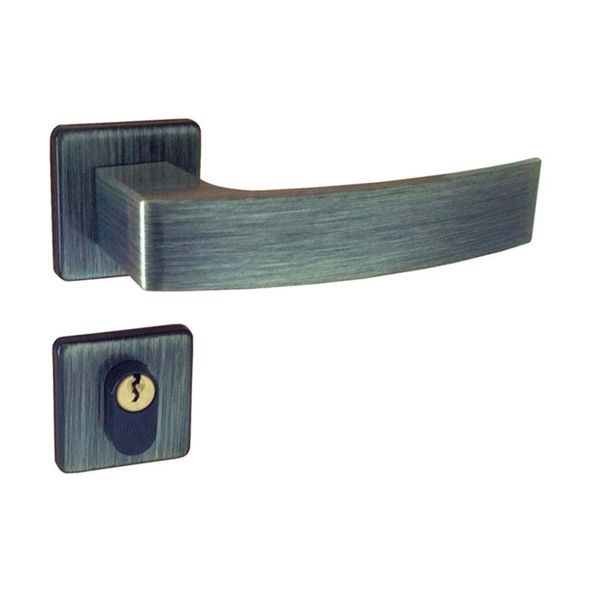 Fechadura externa de aço zamac Quadratta 4201 40mm antique verde Aliança