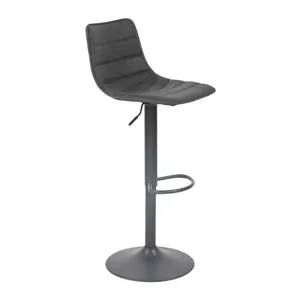 Banqueta Alta Bete Preto Base Giratória De Metal Preto R02 - DRossi