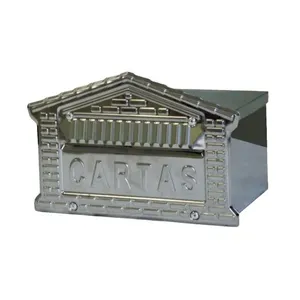 Caixa de Correio Cartas Tijolinho Inox Embutir 15x21x12cm Prata para Residência e Comércio Metalmig Caixa de Correio Tijolinho Inox Embutir 15x21x12cm Prata para Cartas Metalmig