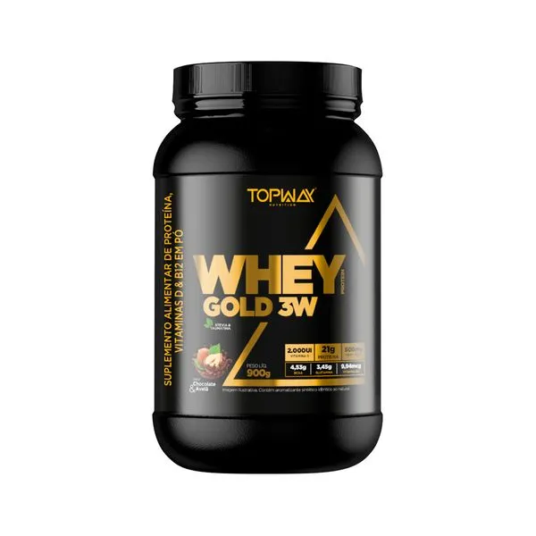 Topway Whey Gold 3w 900gr Chocolate Com Avela