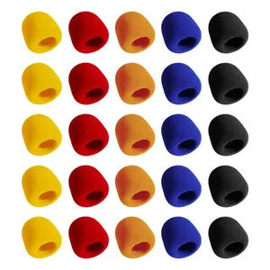 25 Kits com 5 Espumas Coloridas para Microfone (125 Peças)