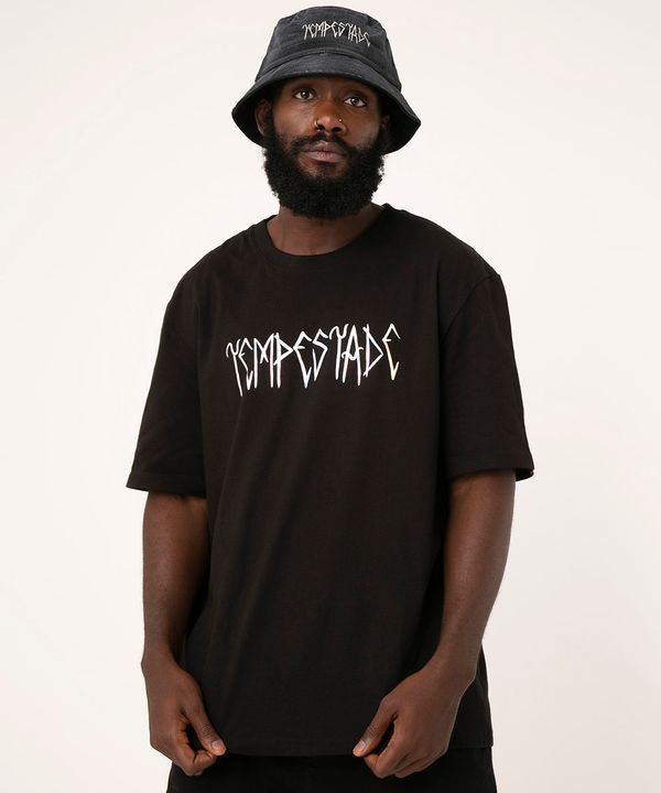 camiseta oversized de algodão tempestade marvel preta GG