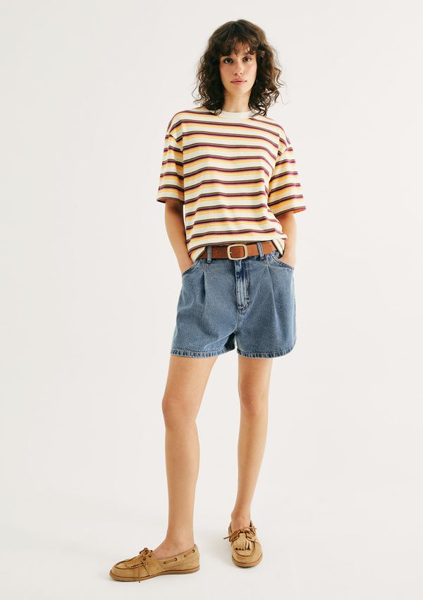 Shorts Feminino Evasê Em Jeans - Azul 036