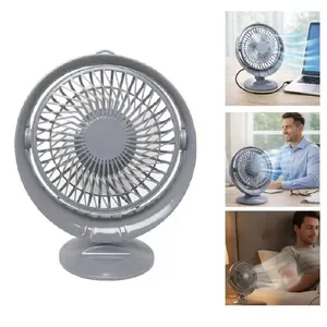 Ventilador de Mesa Yeet 7,5W 2 Velocidades Cinza Mini Usb Notebook Bivolt Ventilador de Mesa Yeet 7,5W 2 Velocidades Cinza Usb Notebook Bivolt
