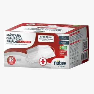 Mascara Nobre Com 50 Tripla Com Elastico Branca