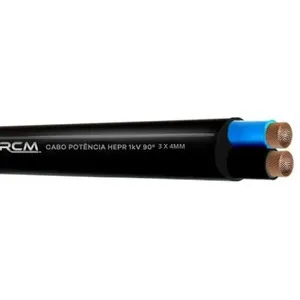 Cabo de Potencia Eletrico Herr 90 graus 1KV 3X4MM Instalacao Residencial Comercial Industrial RCM Cabos Elétricos Cabo de Potencia Herr 90 graus 1KV 3X4MM Uso Eletrico em Espacos Reduzidos RCM Cabos Elétricos