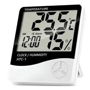 Termômetro Higrômetro Digital Com Relógio – Monitoramento De Temperatura E Umidade