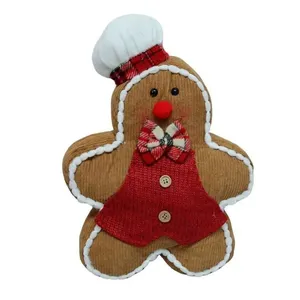 Boneco Natalino Gingerbread Florarte Vermelho E Bege 29cm 9002 (MP)