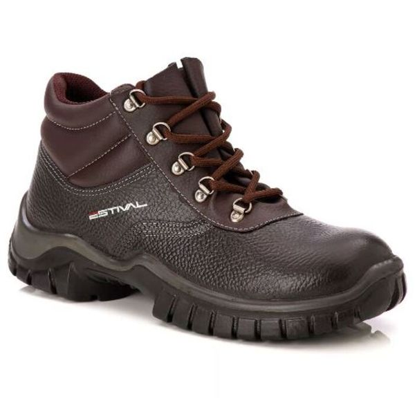Bota Work Bico Plástico Cano Médio Estival Bota Work Marrom Bico Plástico Ca44591 N38 Estival