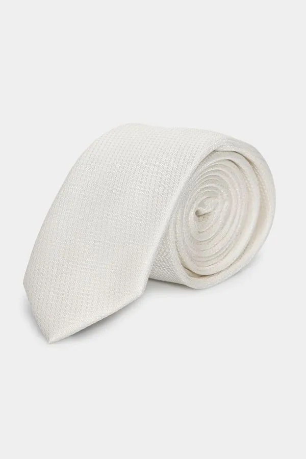 Gravata Falso Liso 6 Cm Off White - UN