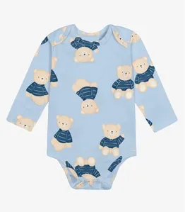 Body Infantil Manga Longa Cotton Trick Nick Azul GG
