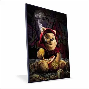 Quadro Ursinho Pooh Canvas Sem Vidro Tamanho/moldura 60x40 Baixa Cor Preta