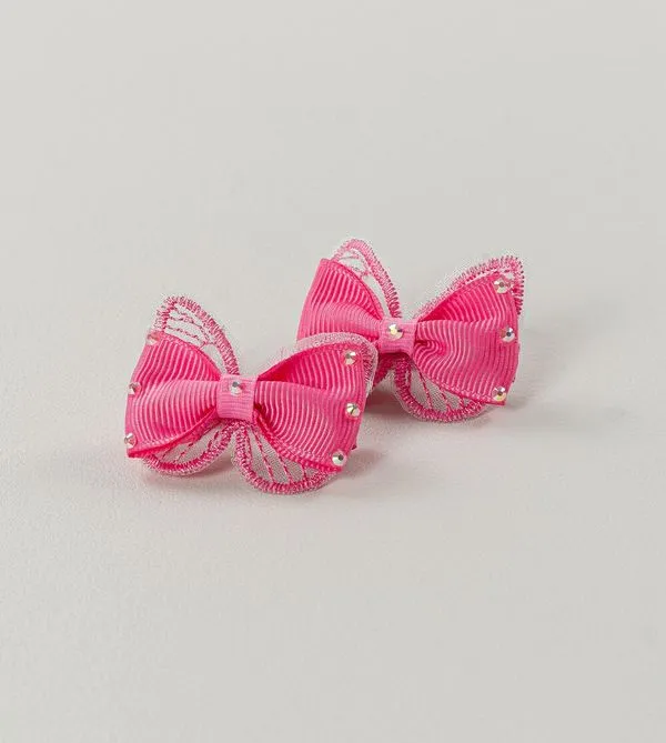 Bico de Pato Laço Borboleta Rosa com 2 unidades Rosa