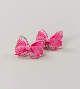 Bico de Pato Laço Borboleta Rosa com 2 unidades Rosa