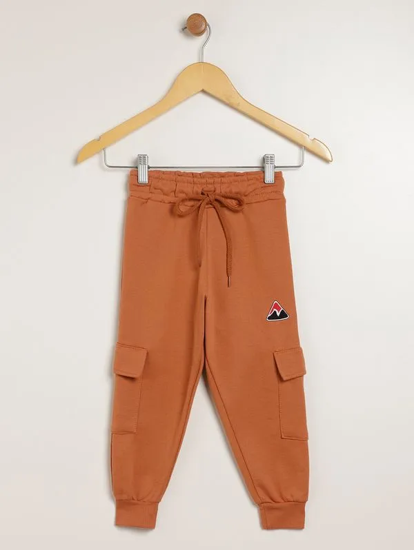 Calça Moletom Cargo Infantil Para Menino - MARROM 8