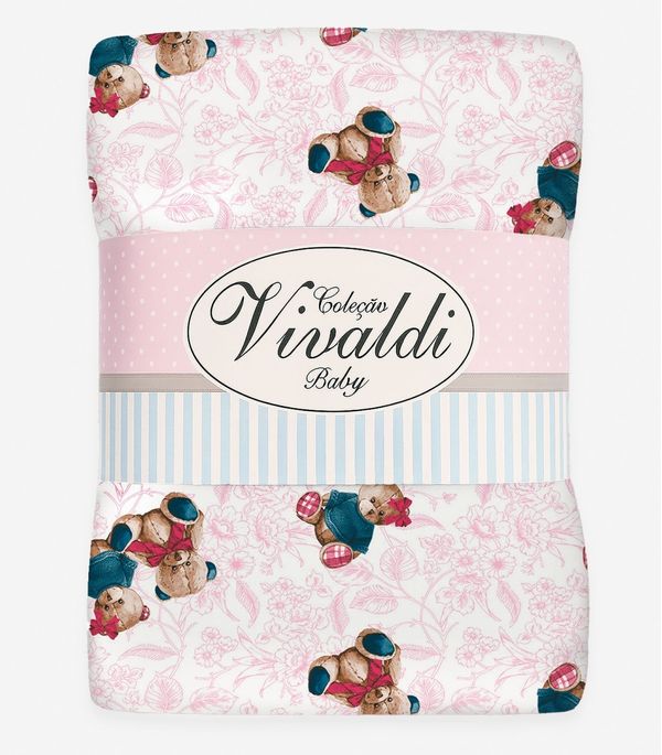 Manta Dupla Face Baby Vivaldi Rosa UN / Rosa