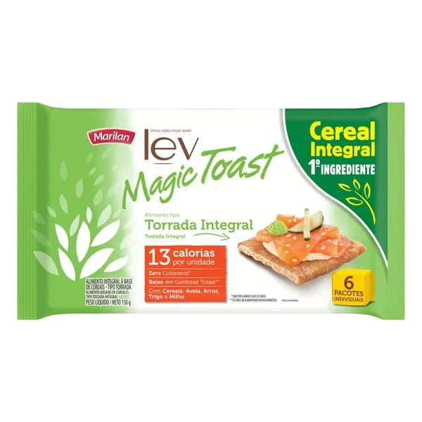 Torrada Marilan Lev Magic Toast Integral 6 Unidades