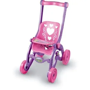 Carrinho de Boneca Florzinha com Detalhes Decorativos em Plástico Rosa e Lilás Brinquemix Carrinho de Boneca Florzinha em Plástico Rosa e Lilás Brinquemix