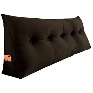 Almofada Para Cabeceira Encosto Apoio Lombar Spot 160cm Com Porta Celular Suede - Abmaza Cor Marrom