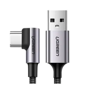 Cabo USB-A > USB-C Ugreen 1m, 3A, 90 graus - US284