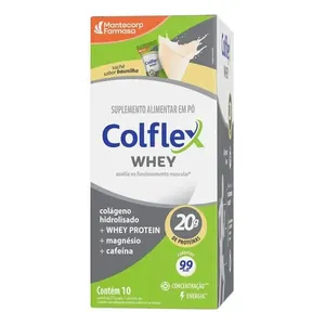 Suplemento Alimentar Colflex Whey Protein Baunilha 10 Sachês