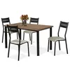 Mesa de Jantar Aço Nobre Júlia Plus com 4 Cadeiras Preto, Marrom e Bege